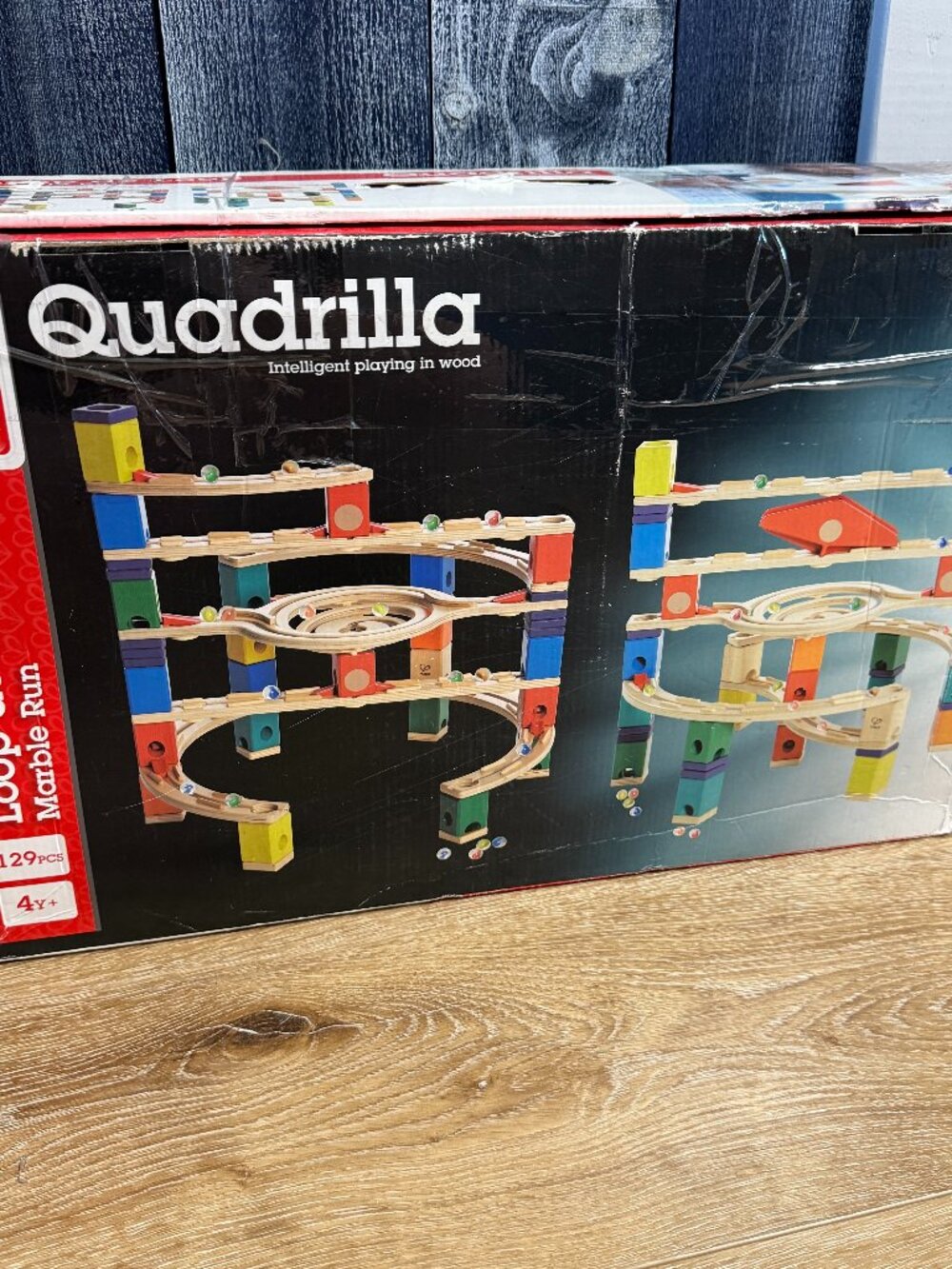 Hape Quadrilla Loop De Loop Wooden Marble Run Set STEM Learning Near Complete